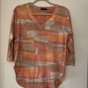 Women's Multicolor V-Neck Top
